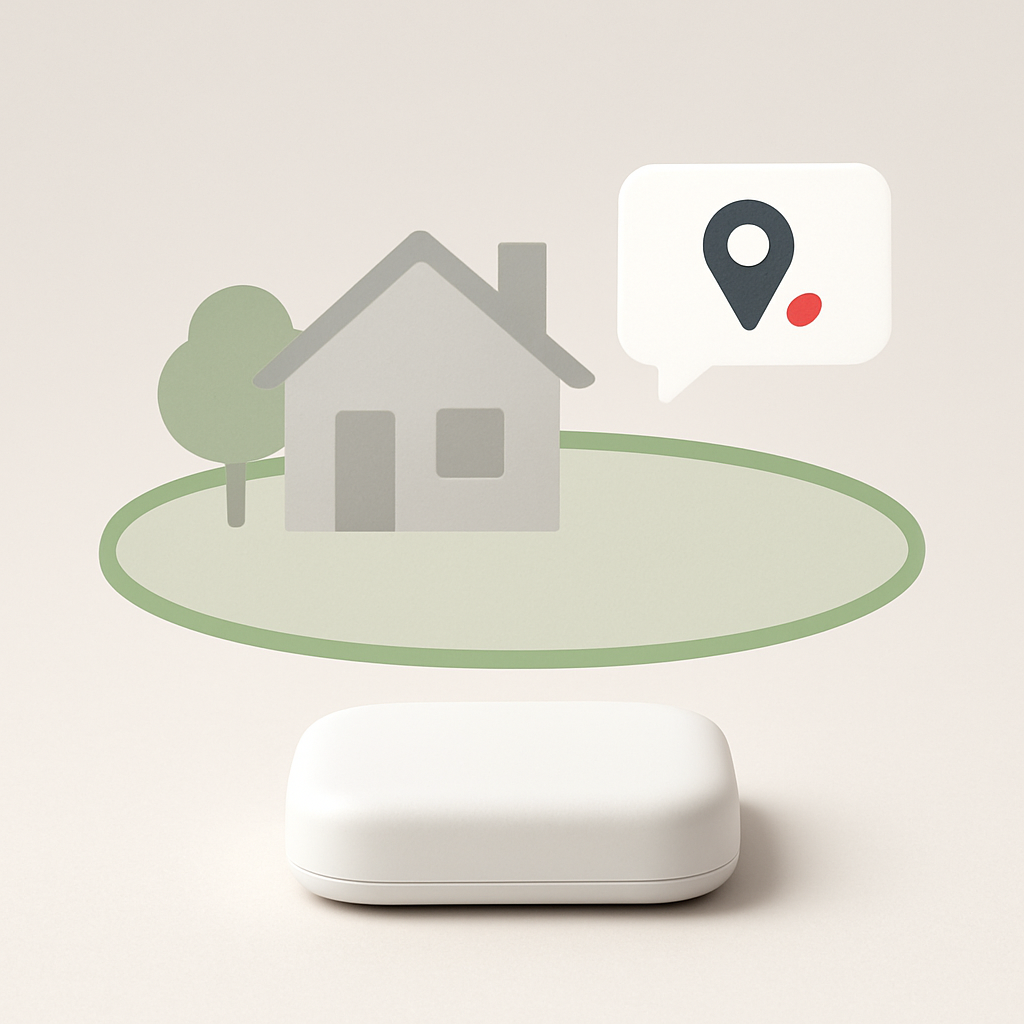Geofence and escape alerts — pet tech product photo