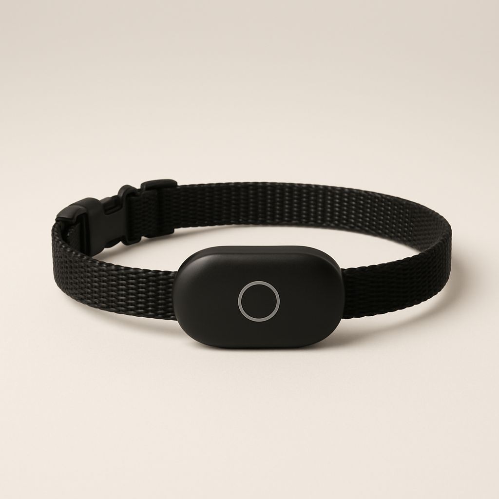 Cat-sized health collars — pet tech product photo
