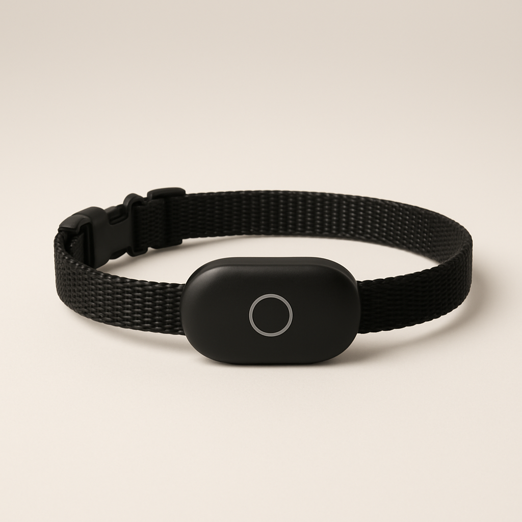 Cat-sized health collars — pet tech product photo
