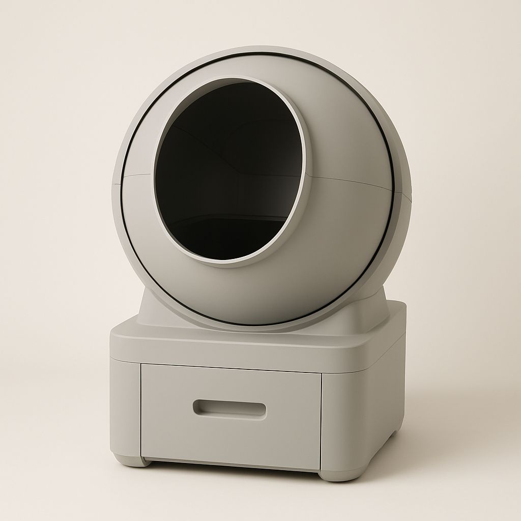 Rotating globe boxes — pet tech product photo