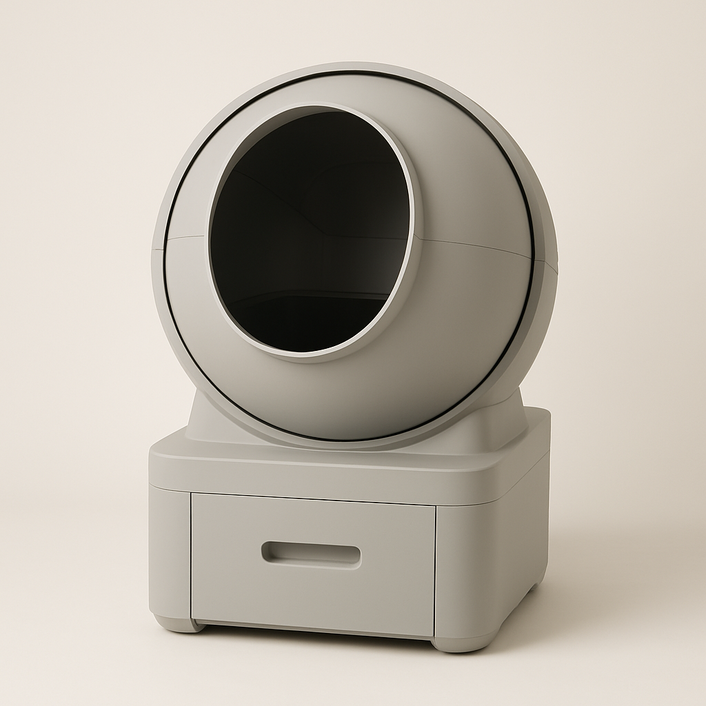 Rotating globe boxes — pet tech product photo