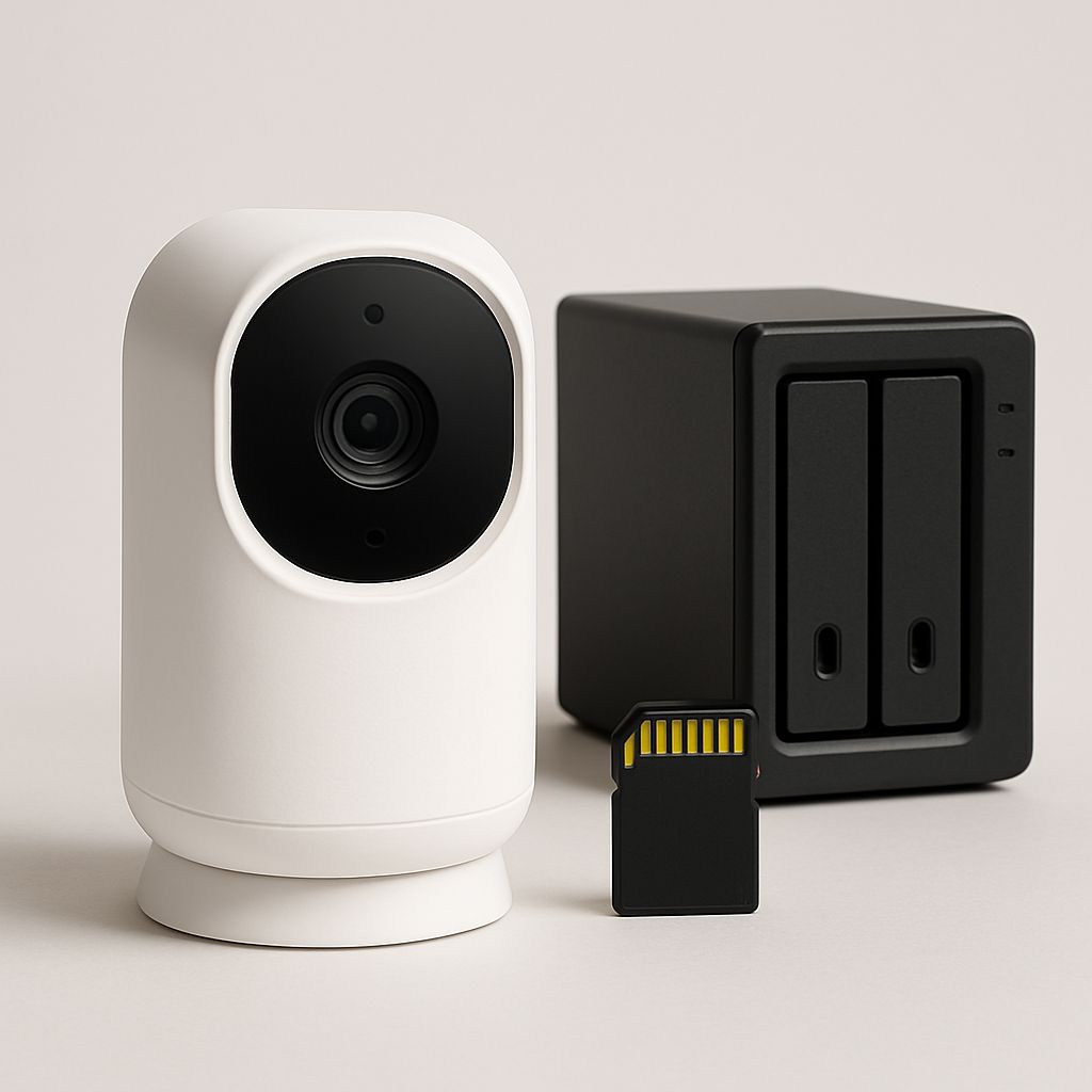 Local storage, no subscription — pet tech product photo