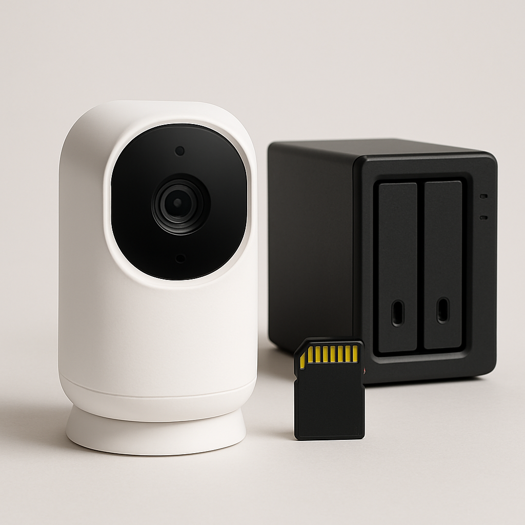 Local storage, no subscription — pet tech product photo