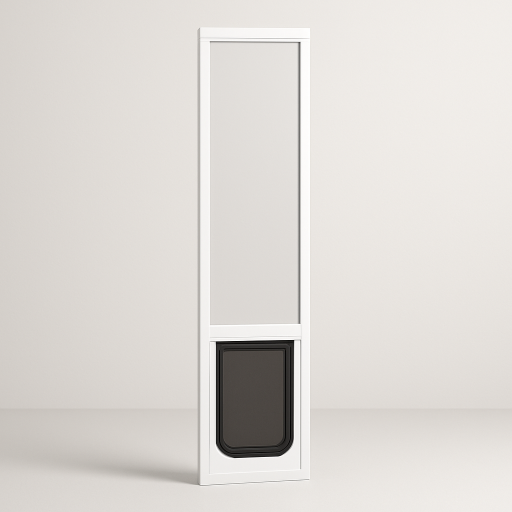 Sliding-door inserts, no cutting — pet tech product photo