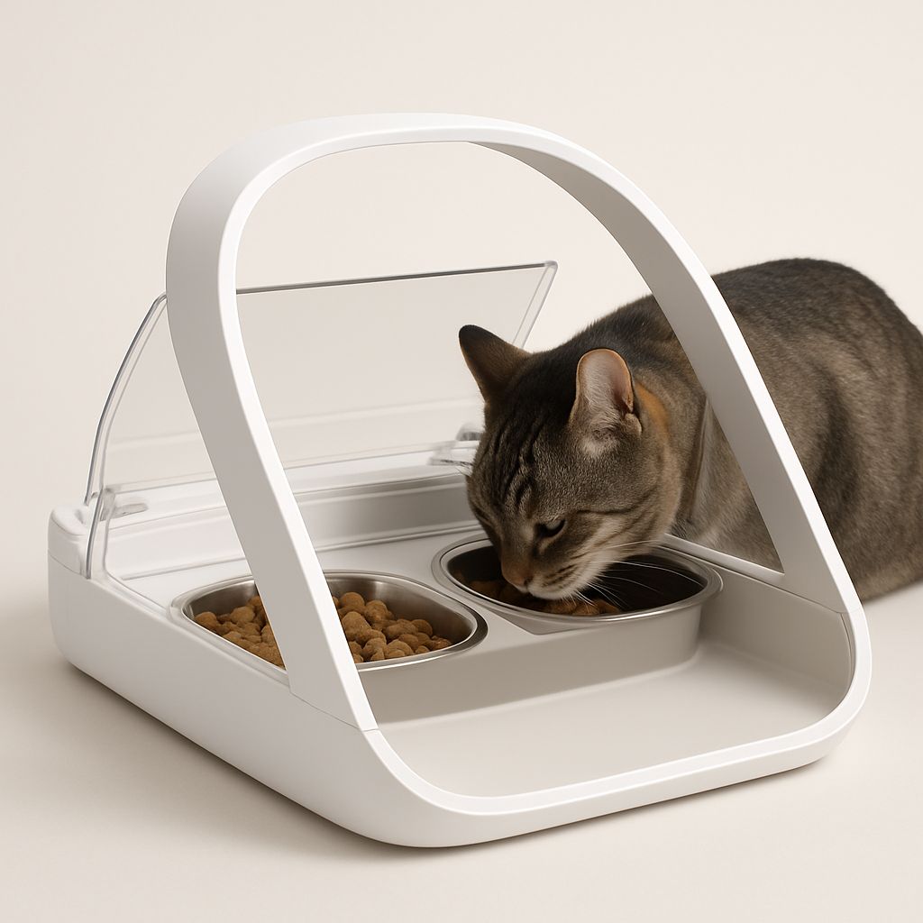 Microchip feeders for multi-pet homes — pet tech product photo