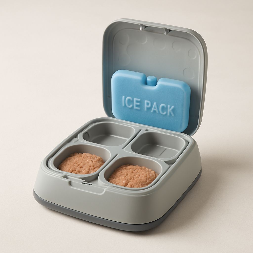 Wet food feeders with cooling — pet tech product photo