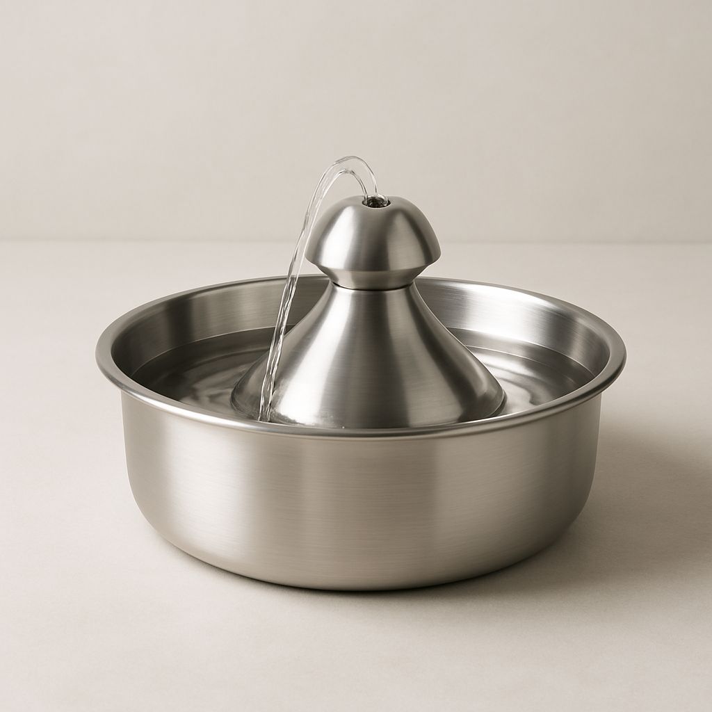 Stainless steel fountains — pet tech product photo