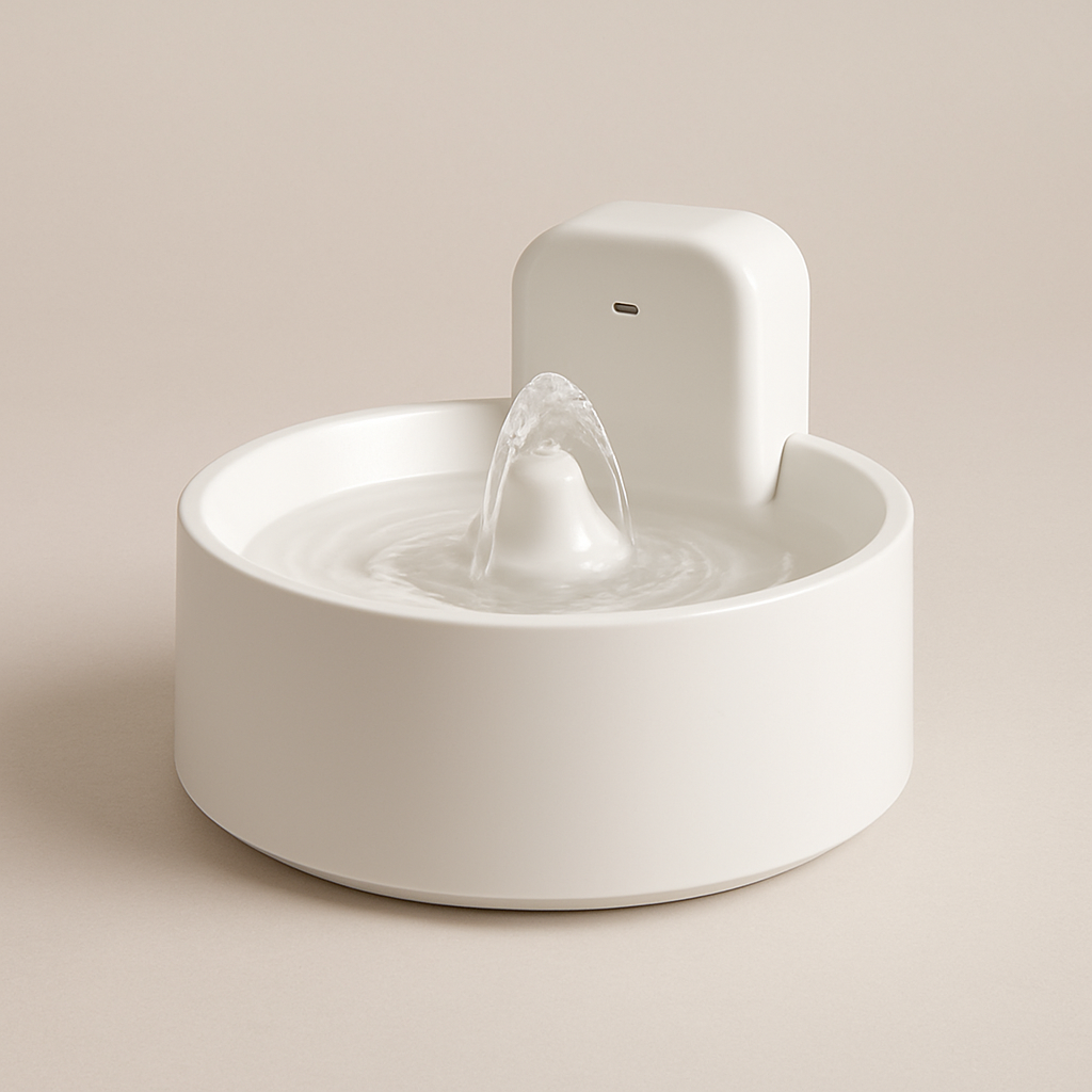 Cordless rechargeable fountains — pet tech product photo
